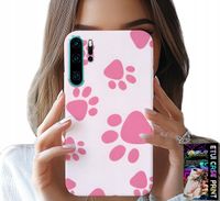ETUI DO HUAWEI P30 PRO - RÓŻOWE PSIE ŁAPKI, PLECKI, OBUDOWA CASE