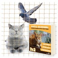 SIATKA OCHRONNA NA BALKON OKNO DLA KOTA 3x2 NA PTAKI GOŁĘBIE + GRATIS