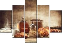 105CM 150CM OBRAZ 5 ELEM SMAKOWITE ŚNIADANIE DRUK