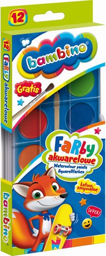 farby akwarelowe 12 kolorów bambino na Arena.pl