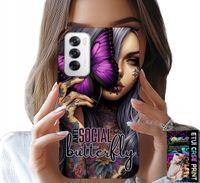 ETUI DO OPPO RENO12 PRO 5G - ANTI SOCIAL BUTTERFLY RÓŻOWY MOTYL + FOLIA