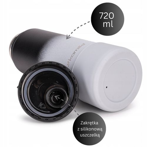 KUBEK TERMICZNY stalowy duży TERMOS do kawy herbaty szczelny KAMILLE 720ml na Arena.pl