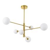 Loftowa LAMPA sufitowa DORADO LP-002/6P Light Prestige metalowa OPRAWA szklane kule plafon molekuły miedziane białe