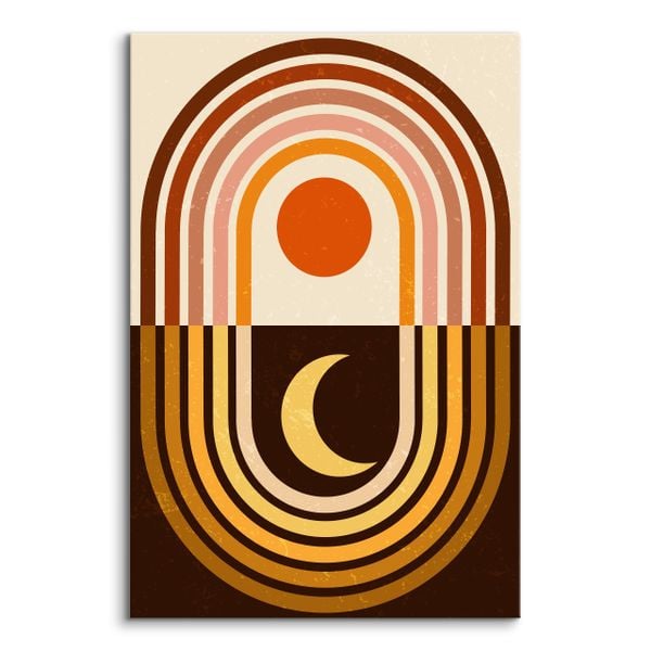 Obraz Do Sypialni Aztecki Księżyc Słońce Styk Boho Abstrakcja 70cm x 100cm zdjęcie 2