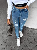 Spodnie jeansowe damskie O LA VOGA DAZY jasny niebieski r.S