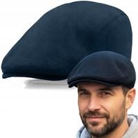 Kaszkiet Męski Ocieplany Klasyczny Granatowy Czapka na Zimę Pako Jeans