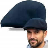 Kaszkiet Męski Ocieplany Klasyczny Granatowy Czapka na Zimę Pako Jeans
