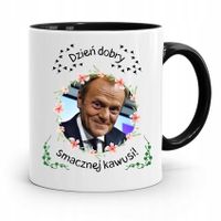 Kubek Czarny Donald Tusk Po Platforma Prezent Z Nadrukiem Ze Zdjęciem