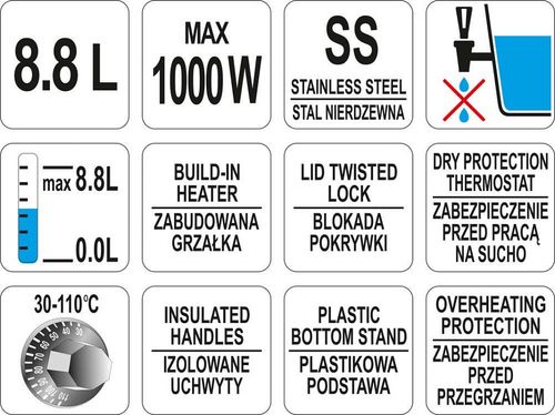WARNIK DO WODY 8.8L. - YG-04301 na Arena.pl