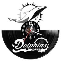 Zegar ścienny z płyty winylowej Delfiny Miami 1598.14