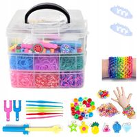 GUMKI DO ROBIENIA BRANSOLETEK DUŻY ZESTAW 4500 ELEMENTÓW DLA DZIECI DIY XXL