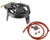 PALNIK GAZOWY TABORET ŻELIWNY KUCHENKA 9,8kW + ZESTAW DO BUTLI GAZOWEJ