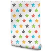 Tapeta Do Pokoju Dziecięcego KOLOROWE Gwiazdki
