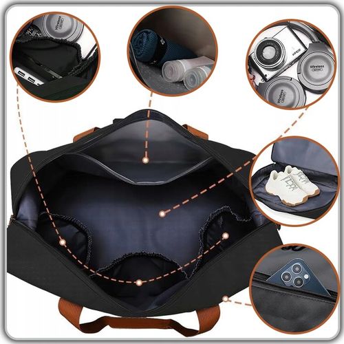 DAMSKA MĘSKA TORBA PODRÓŻNA SPORTOWA BAGAŻ DO JOGI NA SIŁOWNIĘ NA RAMIĘ 30L na Arena.pl