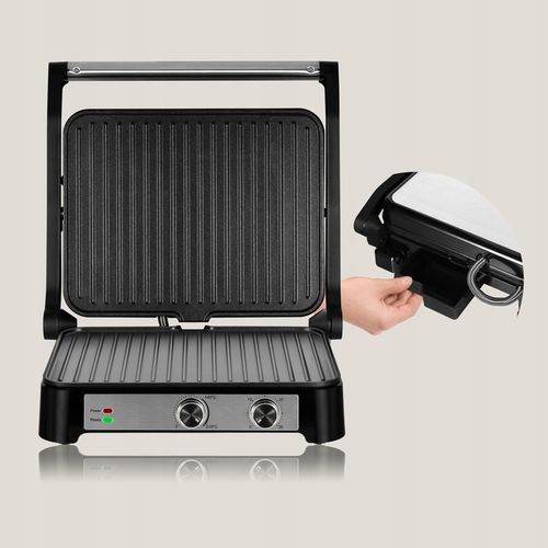 Grill elektryczny Kontaktowy OPIEKACZ Kanapek Panini DUŻY 2000W TIMER na Arena.pl