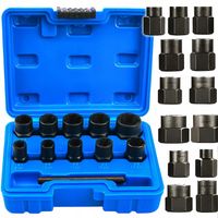 Wykrętaki Nasadki do Uszkodzonych Obrobionych Śrub Nakrętek 11 Szt. 9-19mm