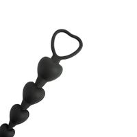 koraliki analne fantasy serduszka silikonowe czarne 18 cm