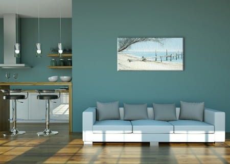 Beach Tree With Jetty - Obraz na płótnie 100x50 cm na Arena.pl