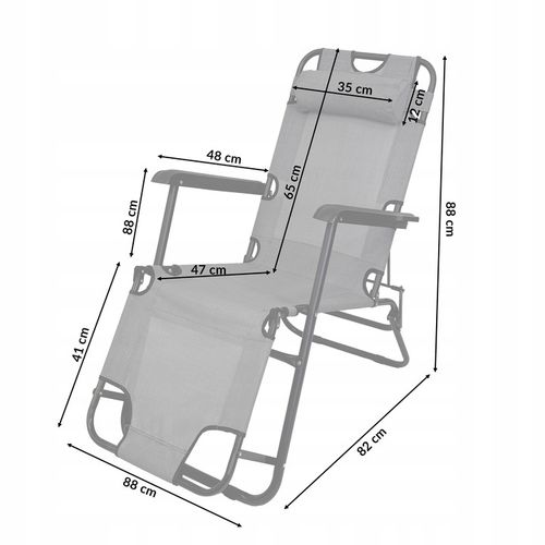 ROZKŁADANY LEŻAK ŁÓŻKO POLOWE TURYSTYCZNE SKŁADANE RIVIERA II JASNY SZARY na Arena.pl