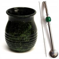 Zestaw do Yerba Mate Matero Roches / Tykwa + Bombilla z Kamieniem INOX