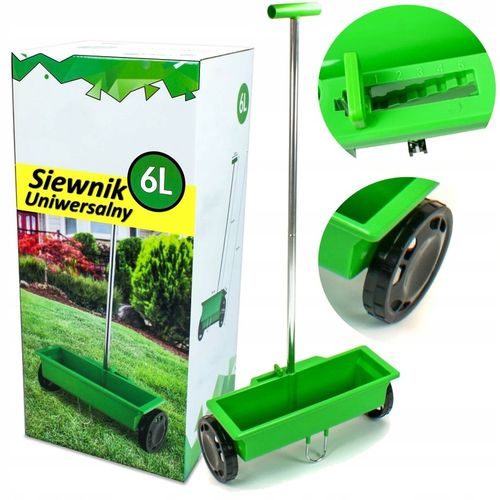 SIEWNIK DO TRAWY RĘCZNY OGRODOWY ROZSIEWACZ NASION NAWOZU SOLI PIASKU 6L na Arena.pl