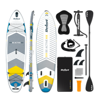Deska SUP pompowana z siedziskiem do pływania 335 cm wiosło zestaw Rebel