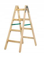 DRABINA DREWNIANA PREMIUM DRABINKA SKŁADANA STOPNIOWA DWUSTRONNA 124CM 2x4