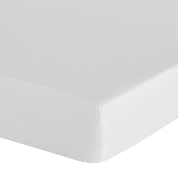 Prześcieradło z gumką Basic 100x200 +30 cm bawełna białe zdjęcie 3
