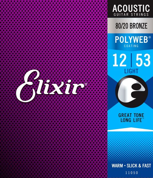 Struny do gitary akustycznej Elixir 11050 80/20 Bronze POLYWEB 12-53 zdjęcie 1