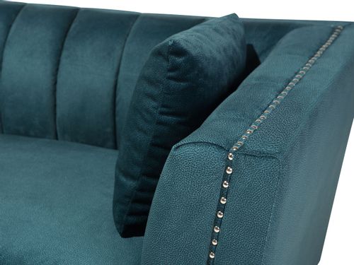 Sofa 2-osobowa welurowa lazurowa GAULA na Arena.pl