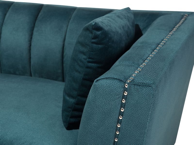 Sofa 2-osobowa welurowa lazurowa GAULA zdjęcie 8