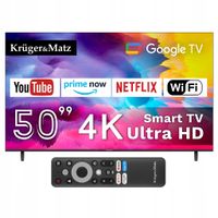 Telewizor SMART Google TV WiFi Kruger&Matz 50" UHD DVB-T2/C HEVC APLIKACJE