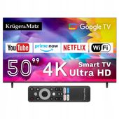 Telewizor SMART Google TV WiFi Kruger&Matz 50" UHD DVB-T2/C HEVC APLIKACJE