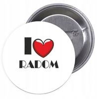 Przypinki buttony I LOVE RADOM z grafiką HIT