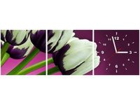 30 90CM OBRAZ 3 ELEM FIOLETOWE TULIPANY ŚCIENNY PŁOTNO DRUK