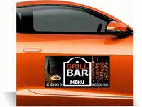 Magnes na samochód reklama magnetyczna 60x30 bar grill restauracja