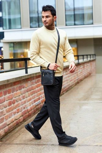 torba męska ze skóry naturalnej na ramię — peterson na Arena.pl