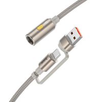 Kabel USB A / USB C do zapalniczka samochodowa Hoco 0,3 m UA38B złoty