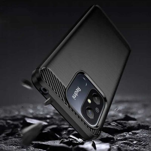 Spacecase Carbon Redmi 12C Black zdjęcie 4