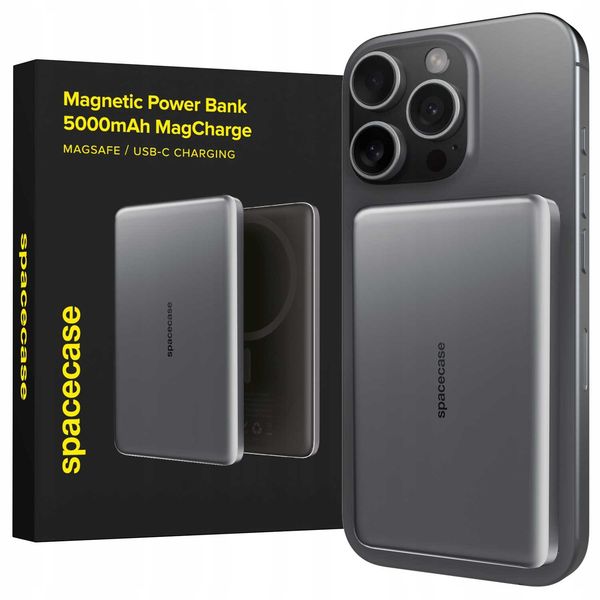 Spacecase Powerbank 5000mAh MagCharge PB01 gray zdjęcie 1