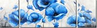 90CM 80 OBRAZ 3 ELEM NIEBIESKIE MAKI ŚCIENNY