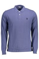 NIEBIESKA MĘSKA KOSZULKA POLO Z DŁUGIM RĘKAWEM US POLO UNIW