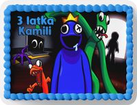 PROSTOKĄTNY OPŁATEK NA TORT A4 20x29CM - RAINBOW FRIENDS + IMIĘ