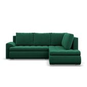 Narożnik z otomaną, prawy, BOSCO, velvet, 230x200x89, zieleń | TYLETEGOTU