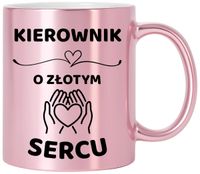 Kubek różowy z dedykacją wyjątkowy prezent dla Pani KIEROWNIK