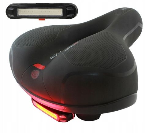 SIODEŁKO ROWEROWE ŻELOWE SZEROKIE MIĘKKIE WYGODNE Z LAMPKĄ ROWEROWĄ ROWER na Arena.pl