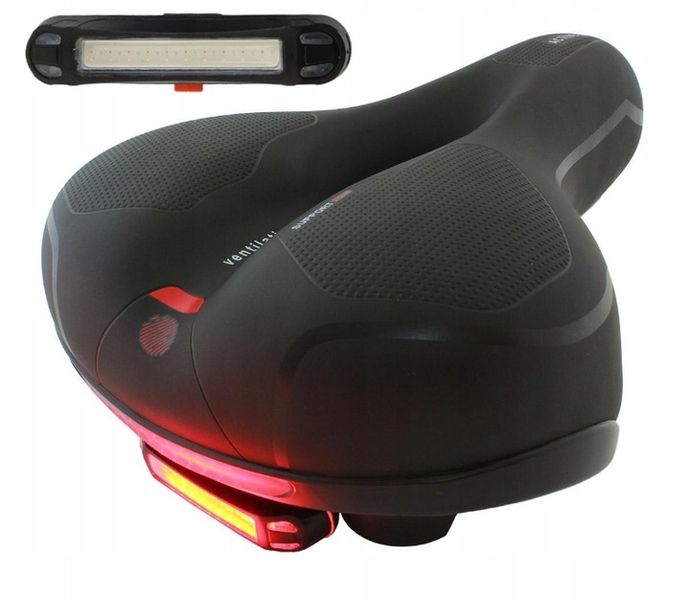 SIODEŁKO ROWEROWE ŻELOWE SZEROKIE MIĘKKIE WYGODNE Z LAMPKĄ ROWEROWĄ ROWER zdjęcie 8