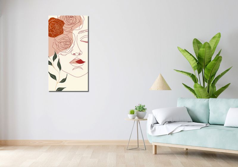 Obraz 50x100cm Beż i Twarz zdjęcie 2