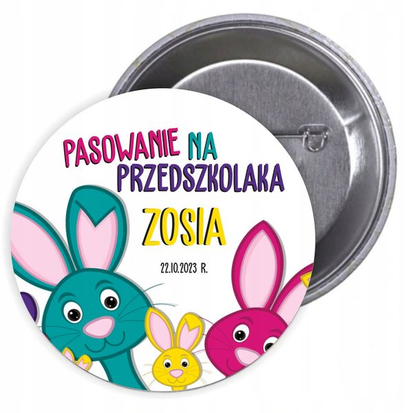 Przypinki buttony pasowanie na przedszkolaka zdjęcie 1