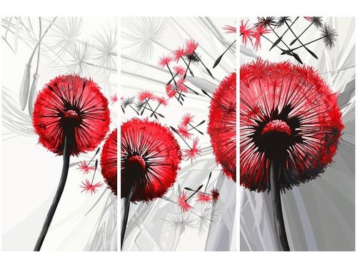 60 90CM OBRAZ 3 ELEM DMUCHAWCE CZERWIENI DRUK PŁÓTNO RAMA na Arena.pl